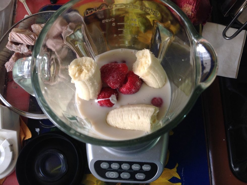 Throw all of the ingredients into your blender