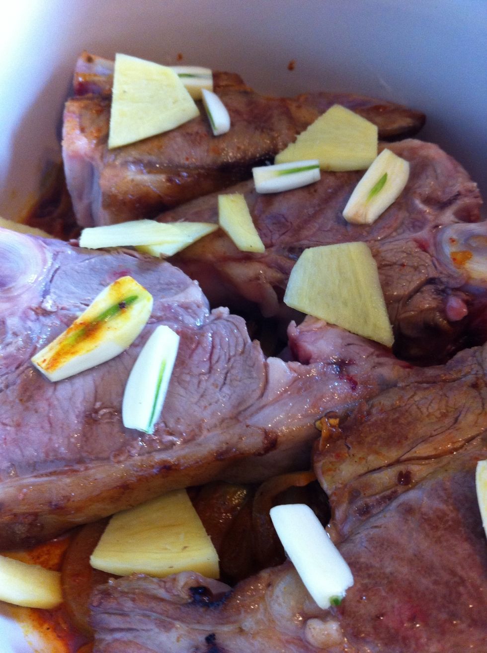 Throw all that stuff and some ginger and 4garlic cloves in a deep pot. In using a hotpot.