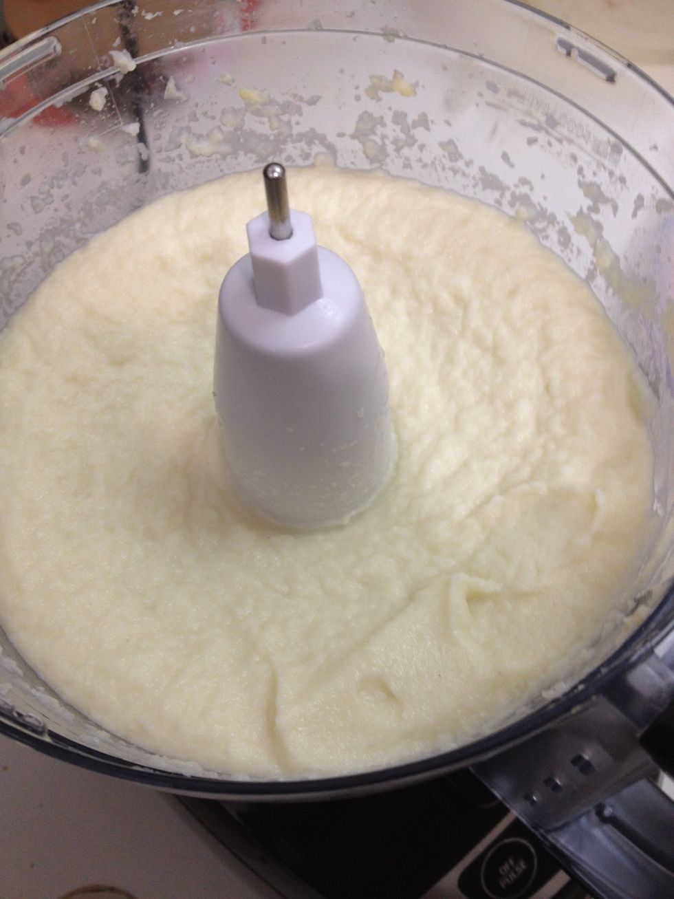 Throw all the florets into a food processor and add 1/4 cup of low fat milk and a pinch of salt to taste.  Blend until nice and smooth.