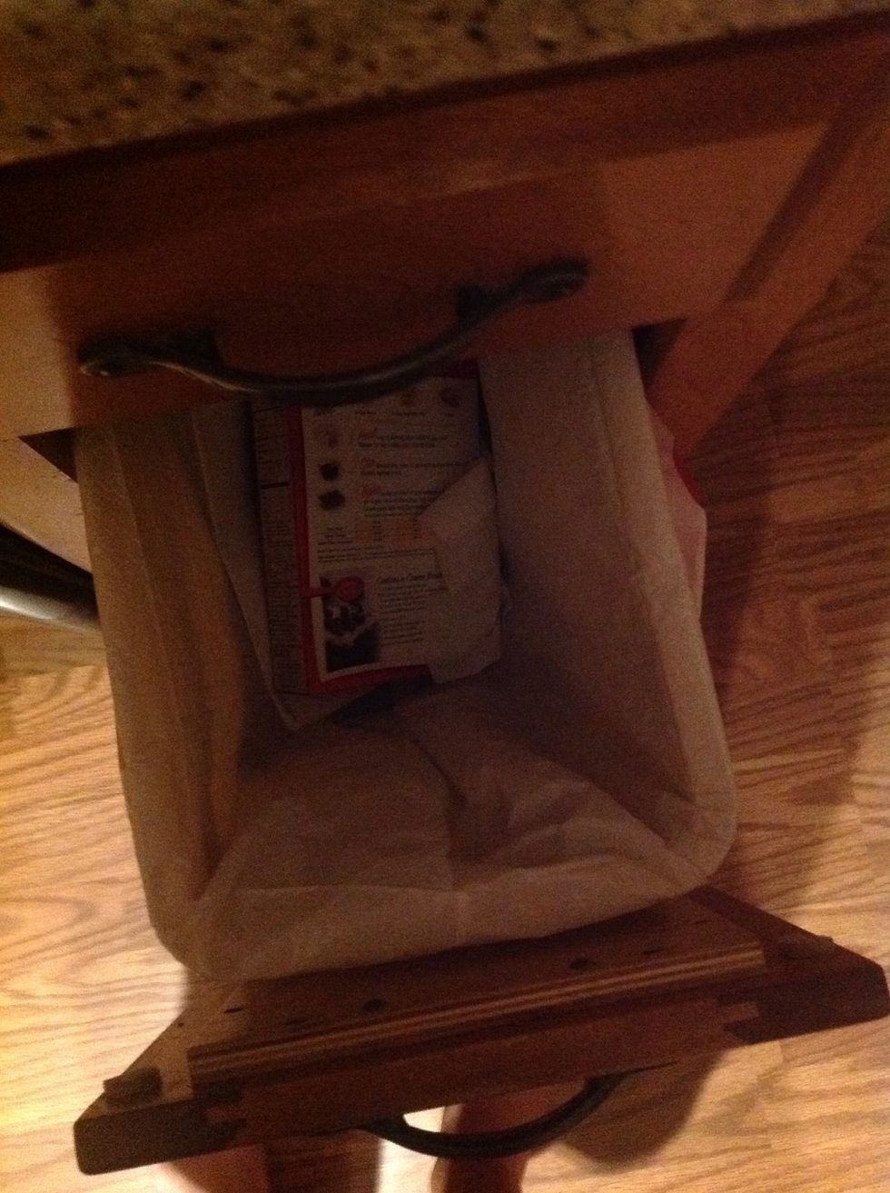 Throw away the box and eggs shells.