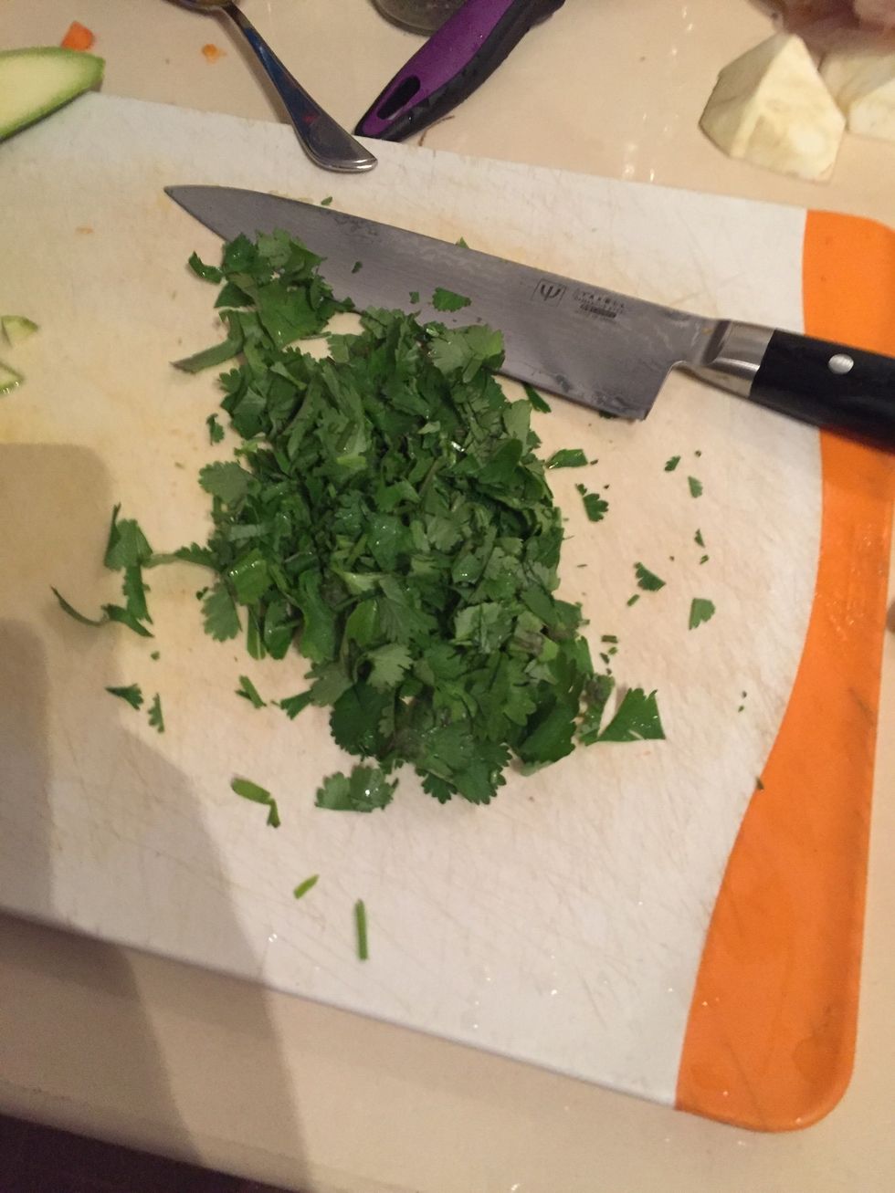 Throw in the coriander and thyme