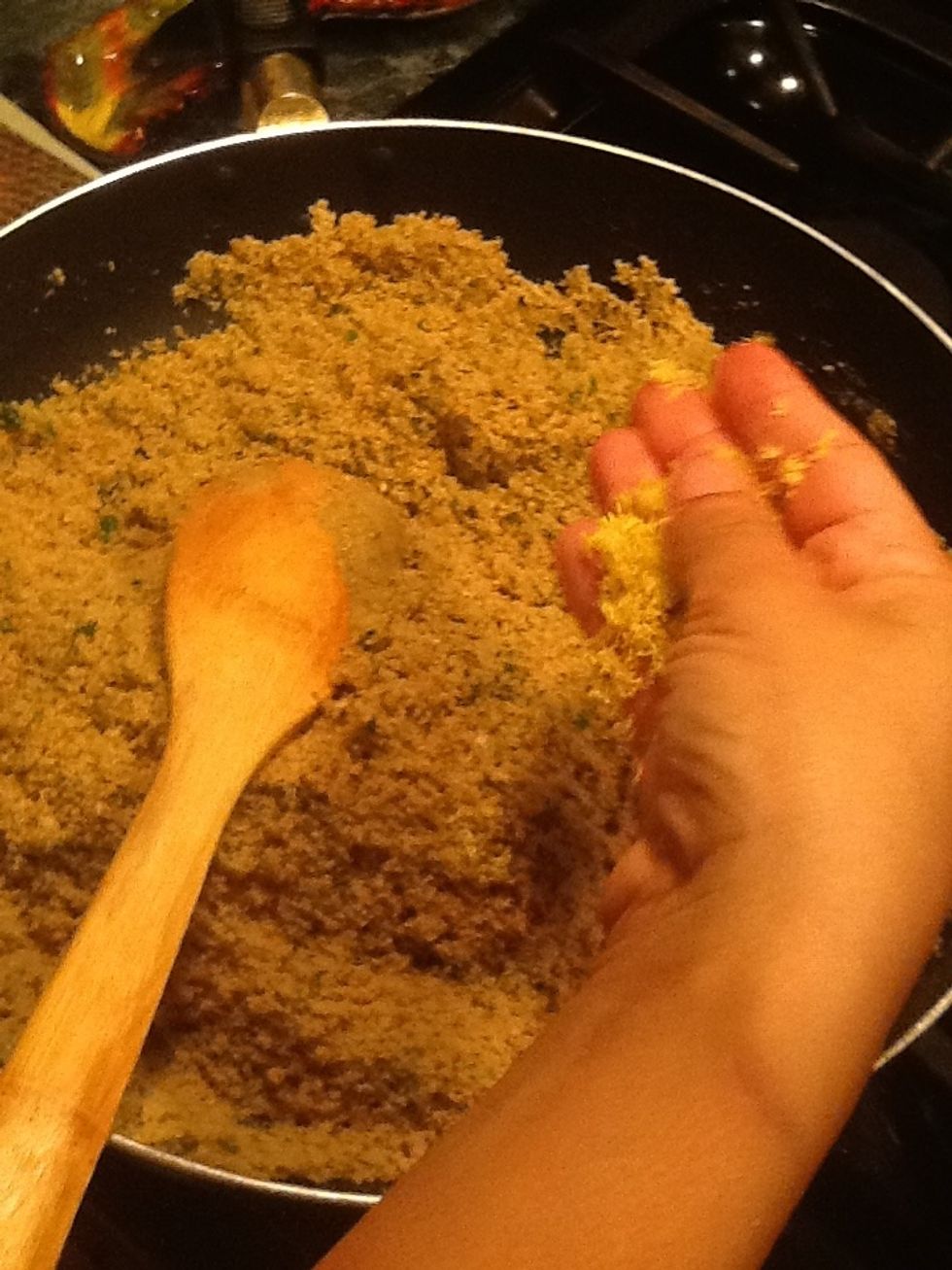Throw in the lemon zest next