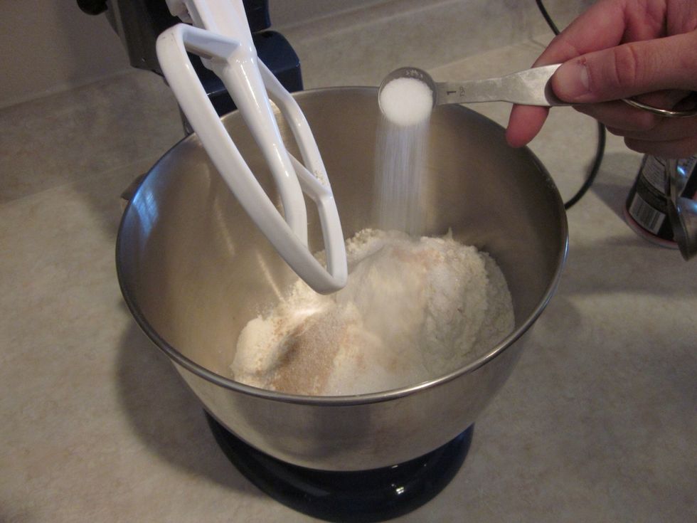 Throw in the salt. Actually don't throw it, gently pour it in.