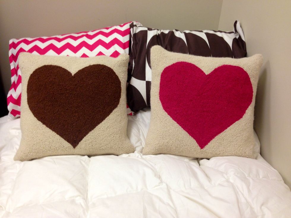 Throw some mix match decorative pillows in front of your shams