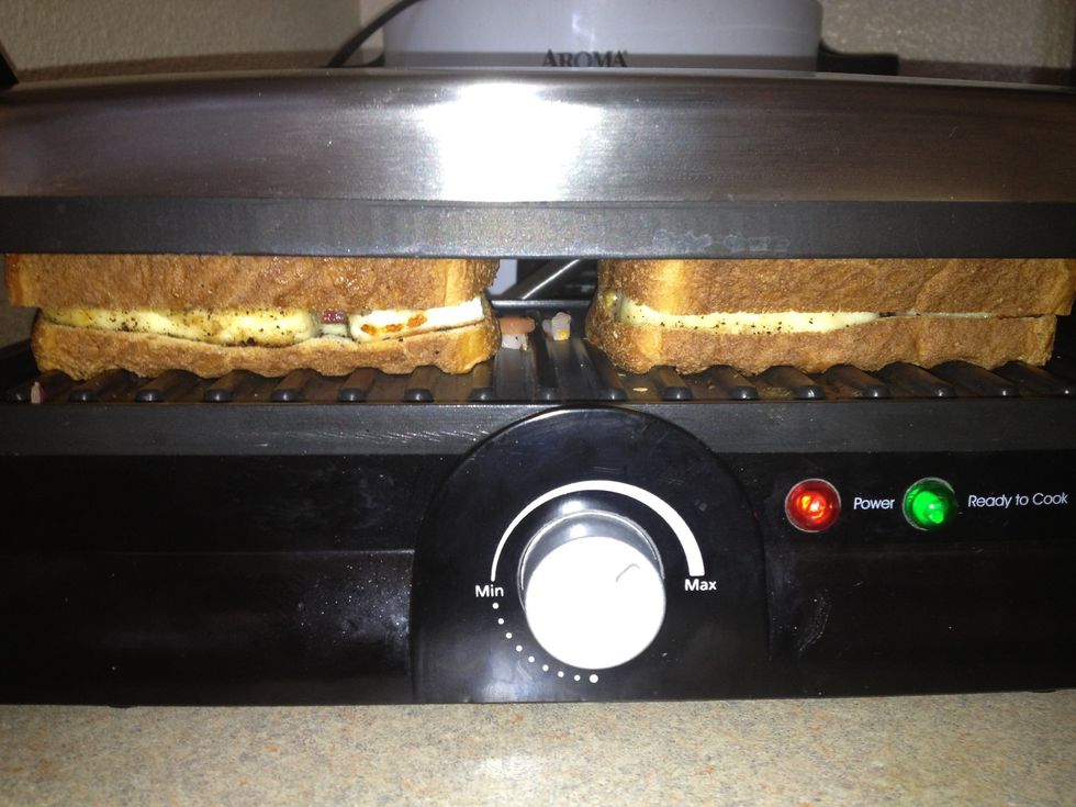 Throw them on the panini grill for about 2-3 mins