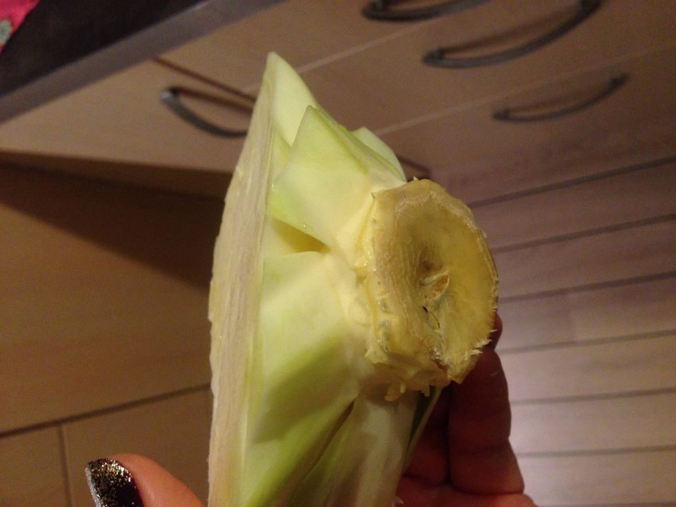 Throw this bit away or feed it to a neighborhood rabbit.