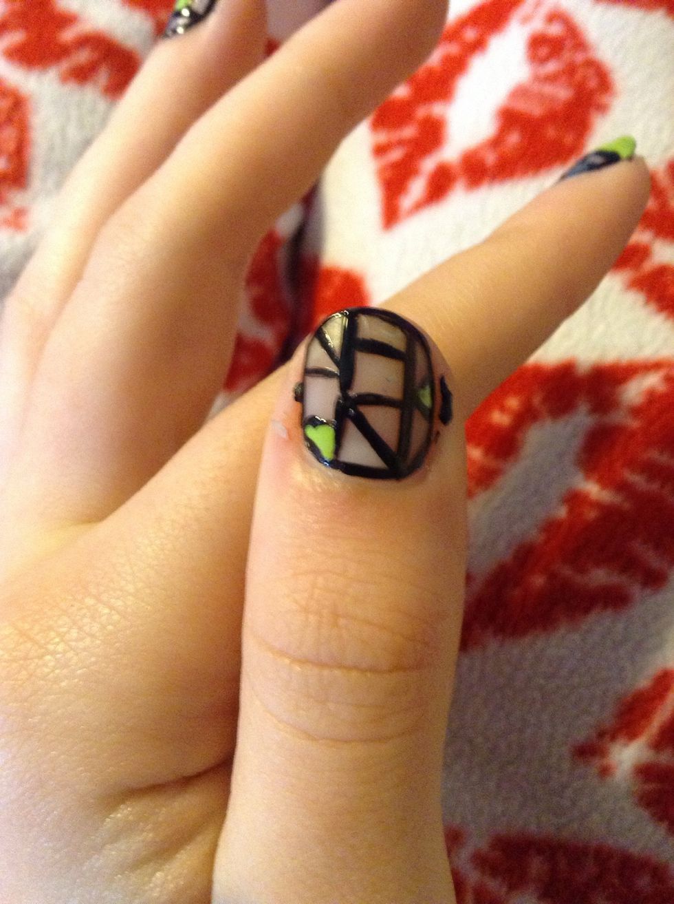 Thumb follows the same instructions for ring and middle