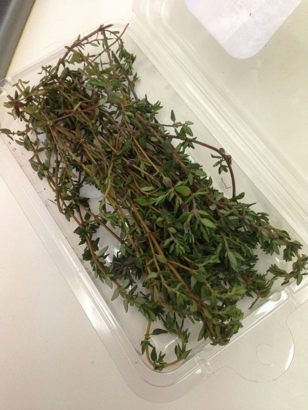 Thyme.. Take out a few sprigs