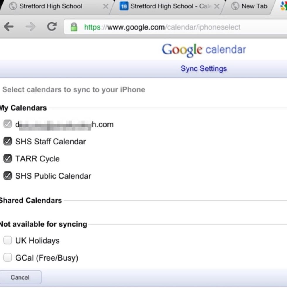 Tick all the calendars you wish to have on your iPad. Add Staff & Public in addition to your personal calendar.