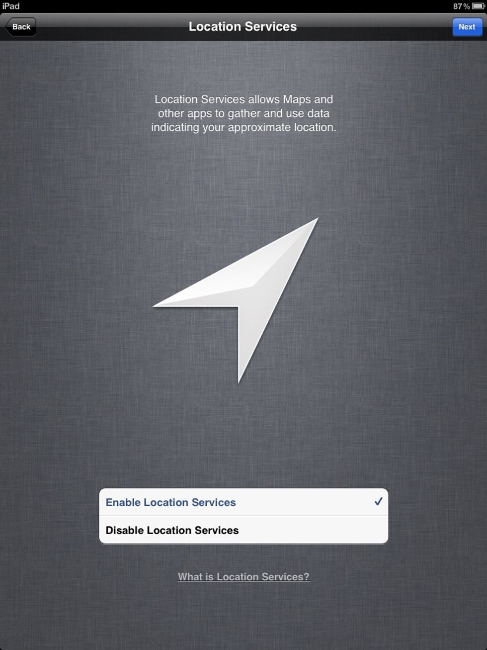 Tick 'enable location services'