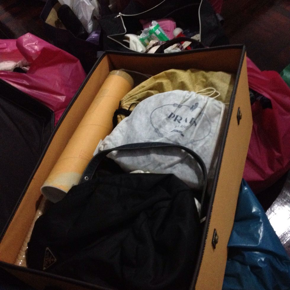 Tidy up your seasonal clothes and bags. Red for summer blue for winter. Orange for other occasions, like halloween.