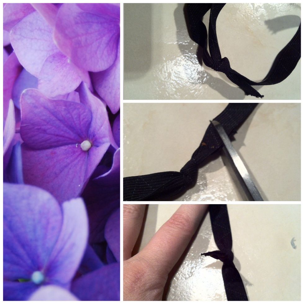 Tie a knot at the end, pull it tight and cut off the access.