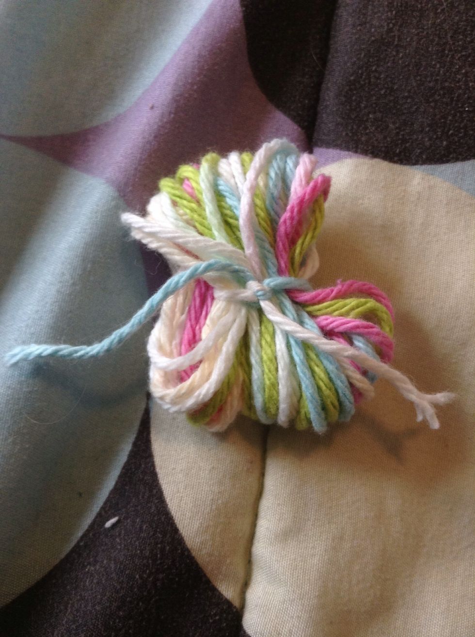 Tie a knot make sure all of the yarn is tied up!