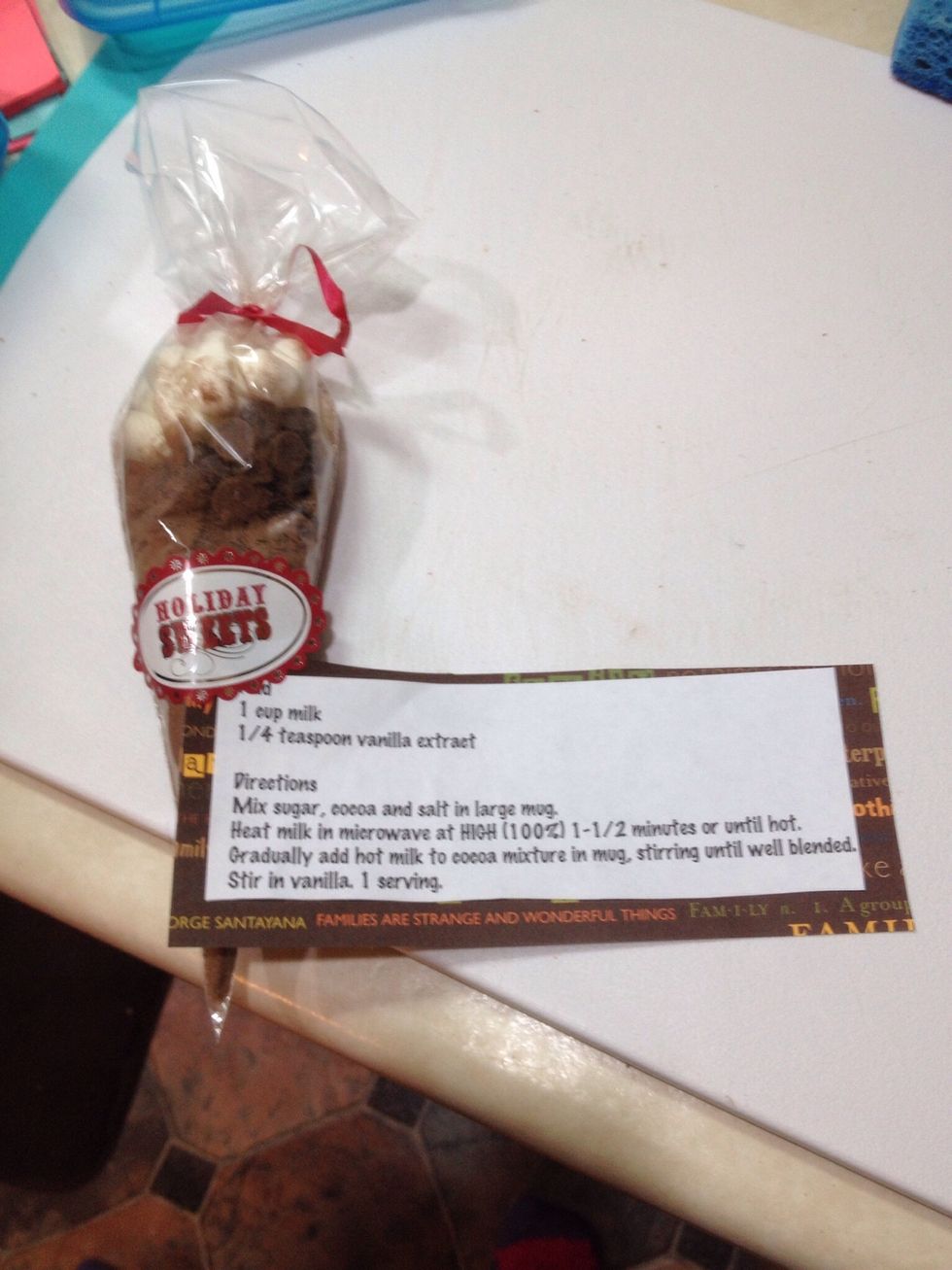 Tie add directions on how to make and give out