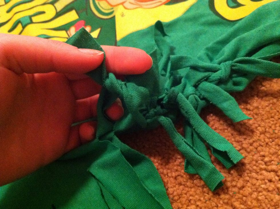 Tie all of the strips together...