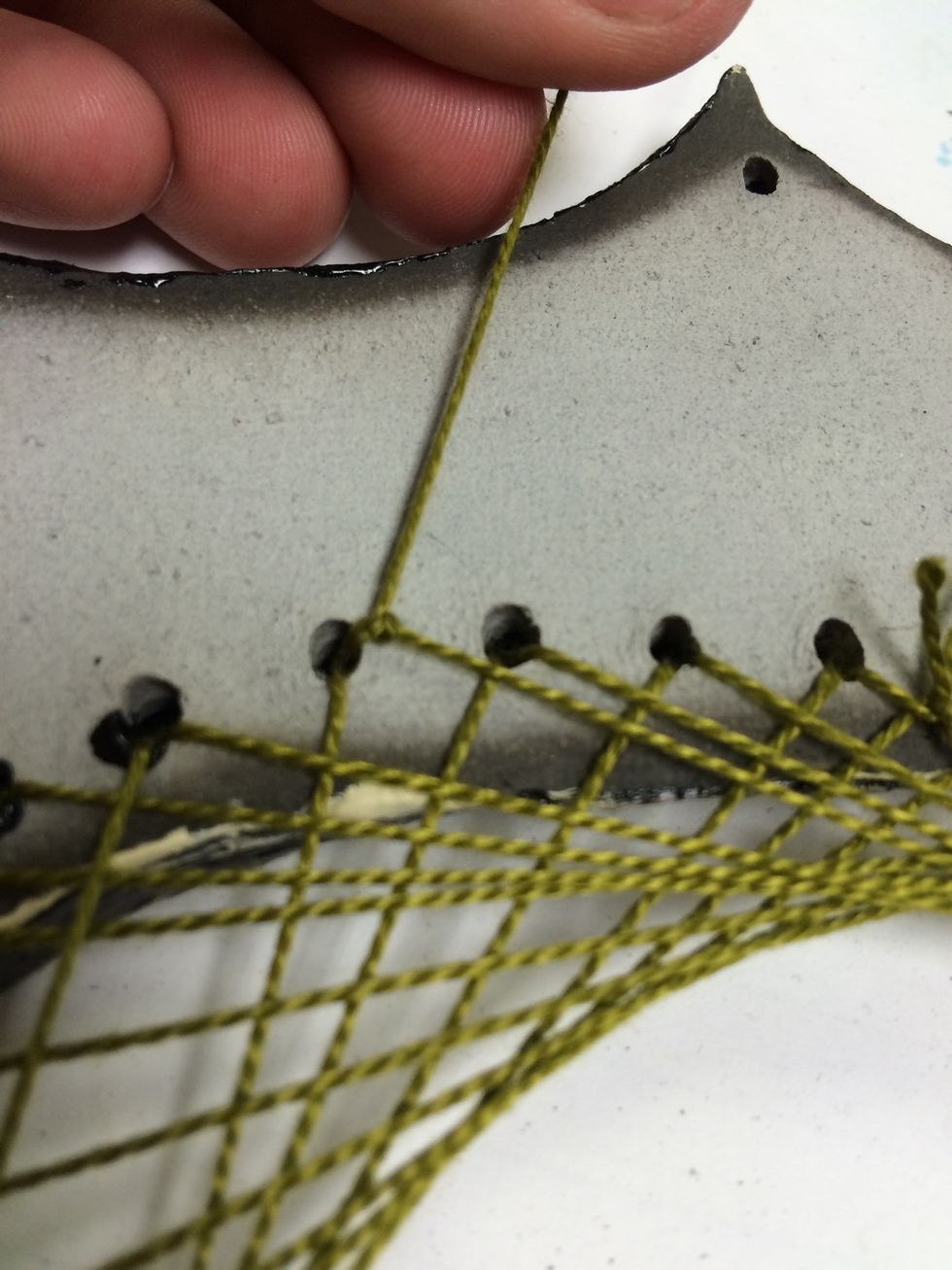 Tie it off when the loom completes the circle.