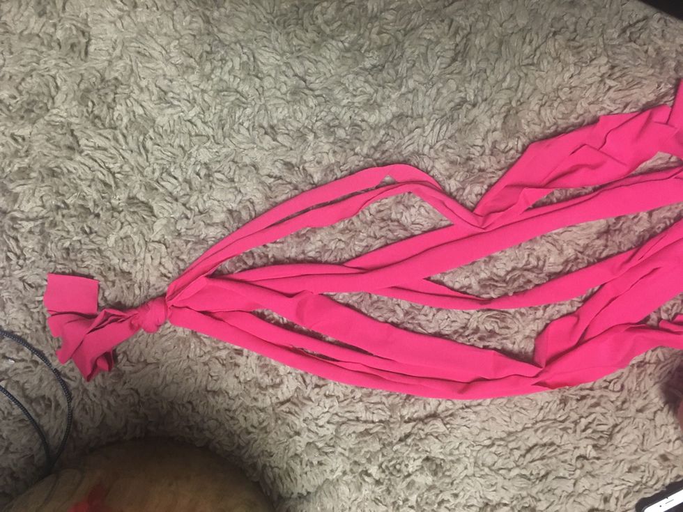 Tie large knot at the top