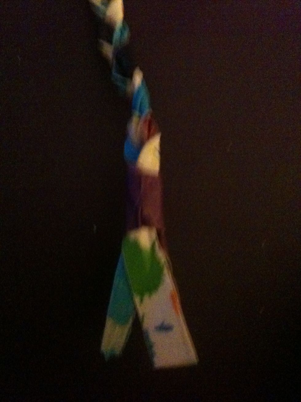 Tie off with a small strip of duct tape.