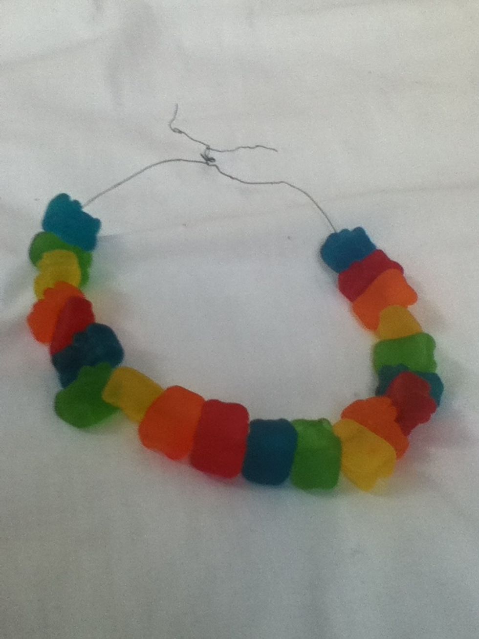 Tie the wire and set aside.This is your completed necklace .