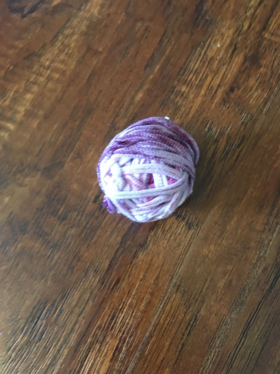 Tie until you have a ball of the size that you like.
