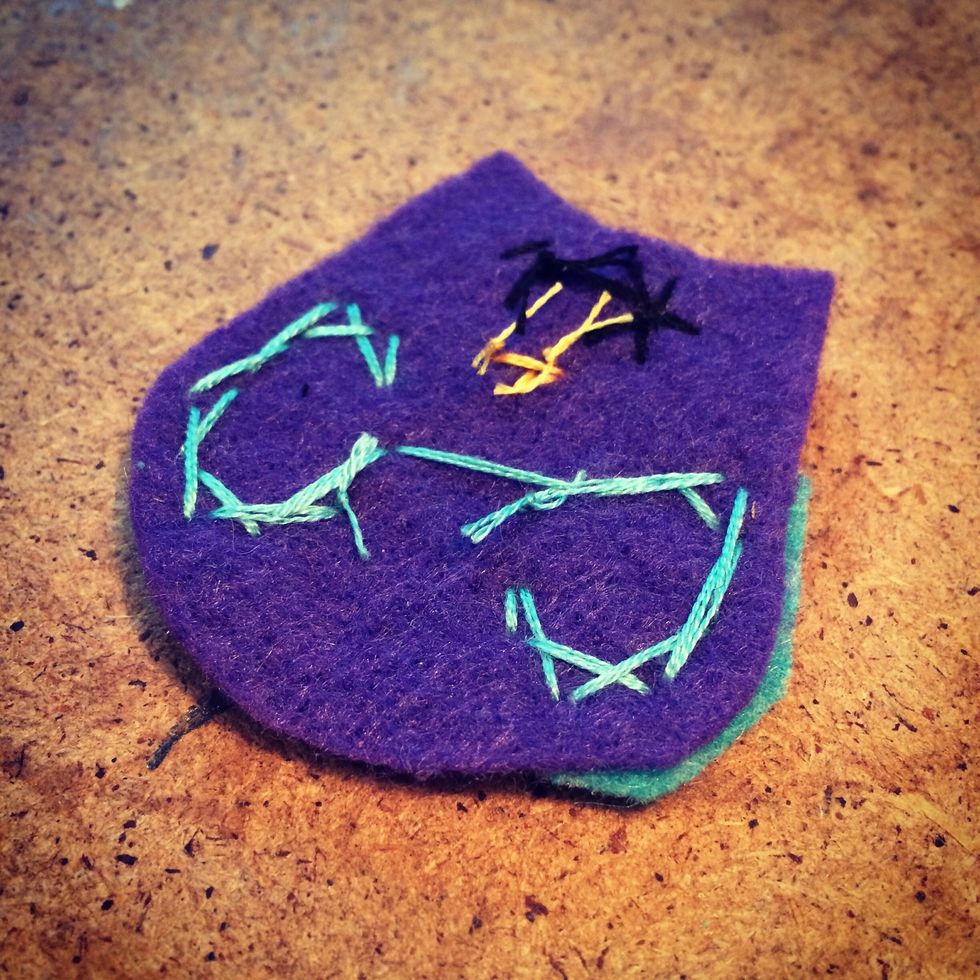 Tie up the ends in the back.