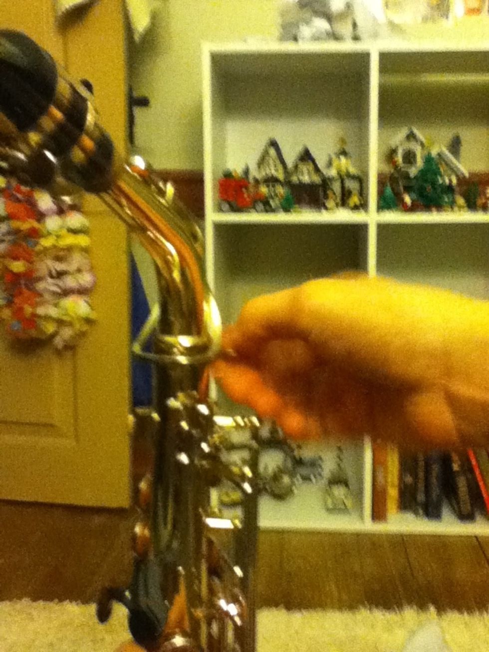 Tighten the screw so the neck is tightly into the main piece. If not tightened, there is a chance of squeaking when you play the saxophone.