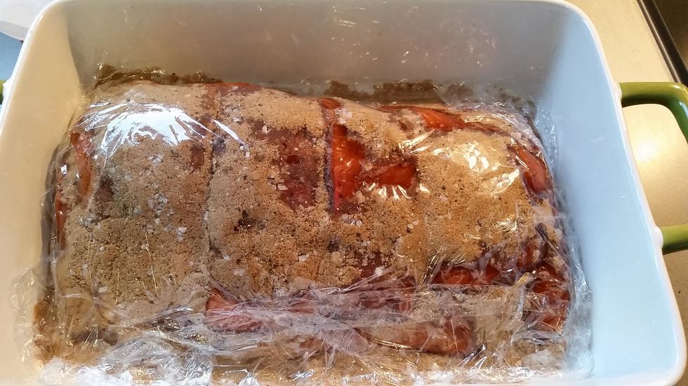 Tightly cover with a plastic wrap and put in the refrigerator to set 4 to 8 hours.