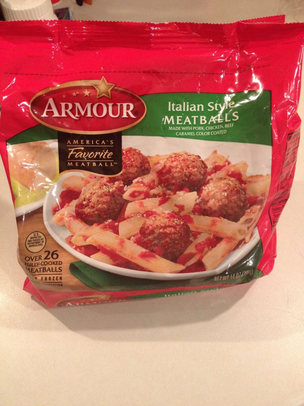 Time for the meat! This is the bag of frozen meatballs I used. No guilt. \ud83d\ude0a