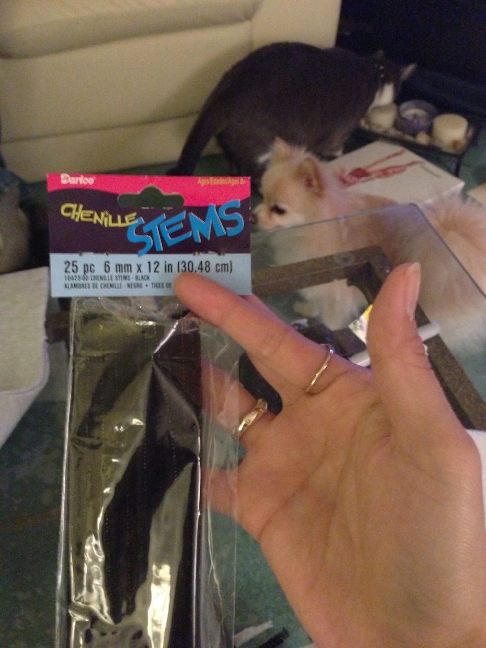 Time for the stems. This was only 99 cents for a pack woo !  i want the ears to be able to mold & move or even stand up.  This will help hold the ears in place. O u can see the kiddos in the back hehe
