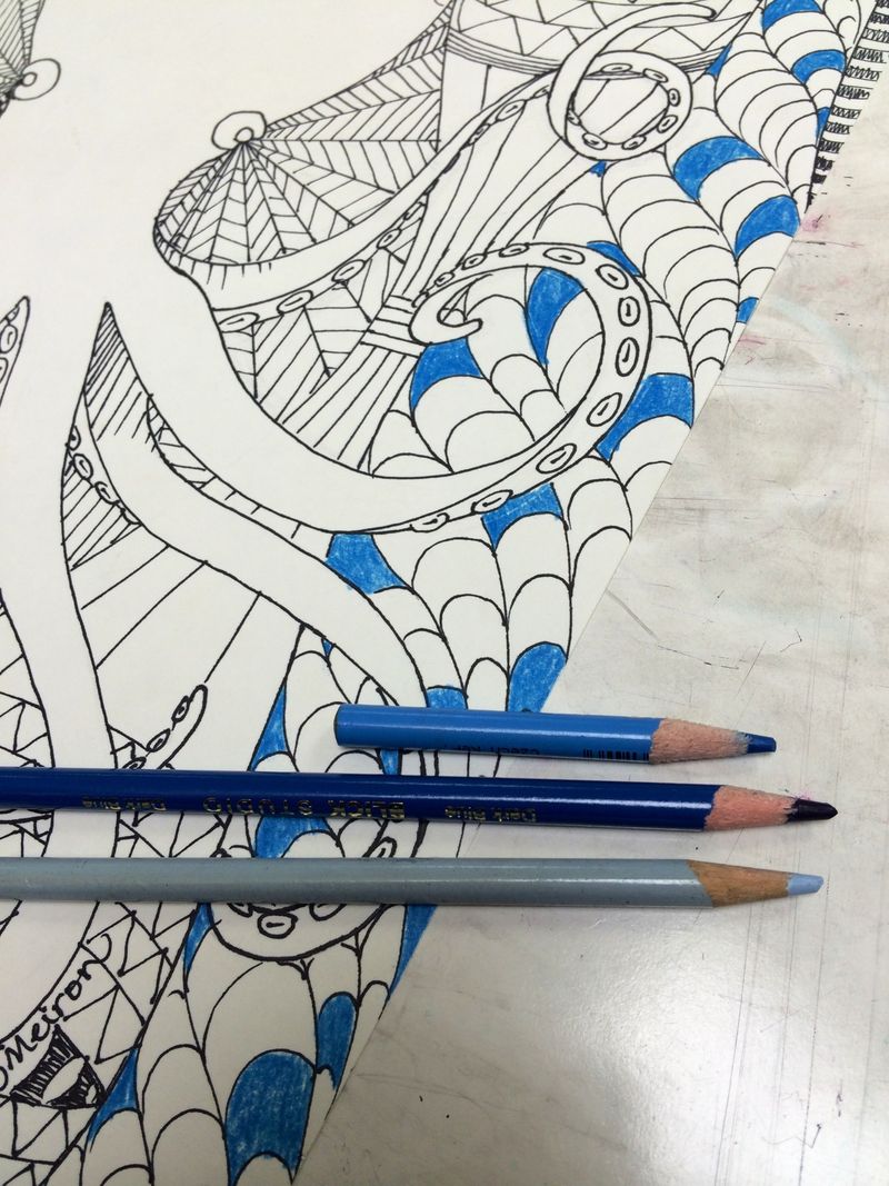 How to draw a colorful animal zentangle. - B+C Guides, image size:800x1067