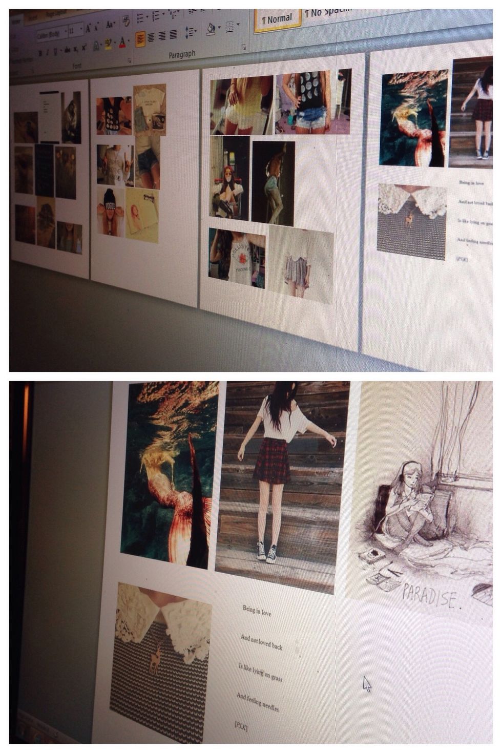 Time to add your photos! Just copy and paste them onto Microsoft Word, leaving some space between each one for cutting. Keep the pictures a similar size, and be sure to not make them too big.