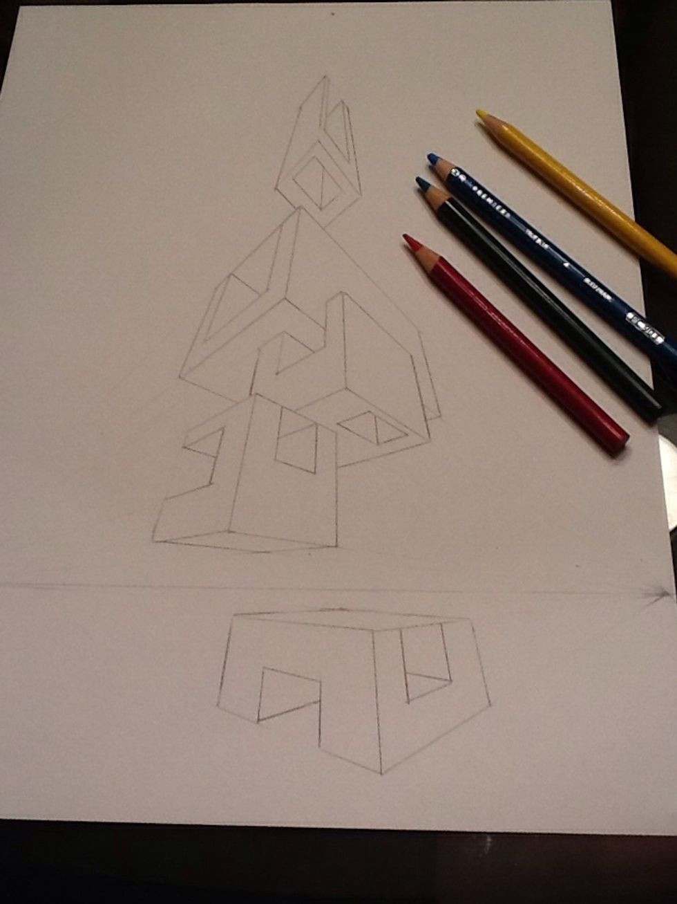 Time to begin coloring. Choose your color scheme- I used a split complementary scheme with green, red-violet, and red-orange. I am starting with a green box so I pulled out analogous colors.