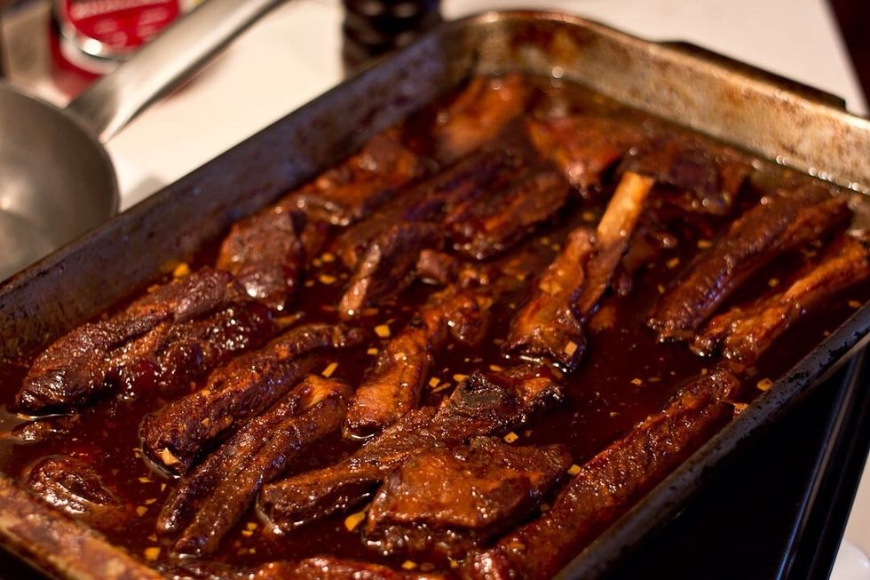 Time to dish these bad boys out. Store leftover ribs in the sauce. You can also keep the sauce for future use. Should last about 2 weeks in the fridge or months in the freezer