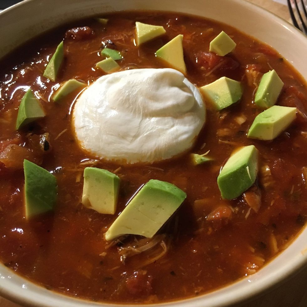Time to eat!!! The garnishes are all optional. You don't need any of them because this soup is awesome all by itself.
