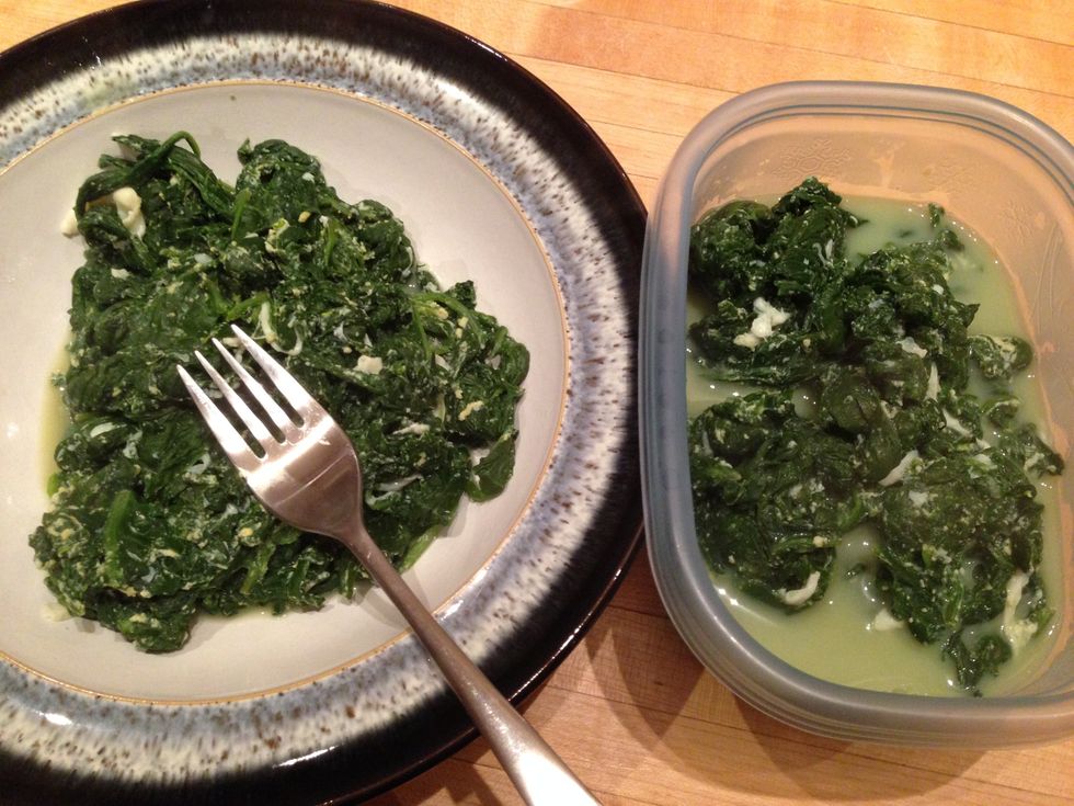 Time to eat while it is warm. Refrigerate the rest to microwave later.