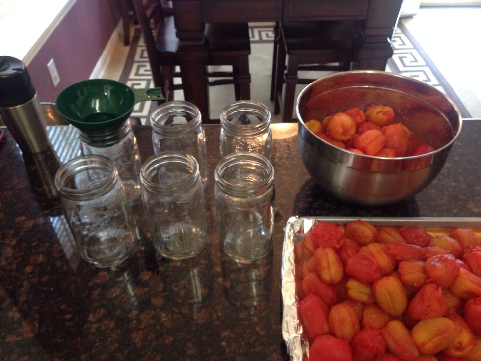 Time to start filling the jars you sterilized the day prior.