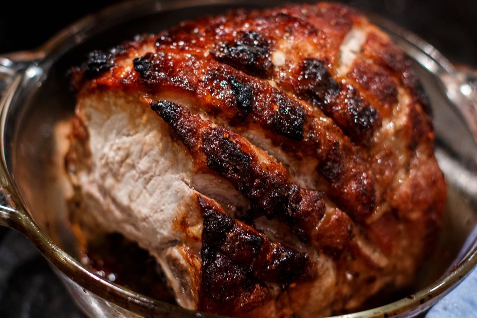 Times up. Check the temperature / doneness and remove the loin from the oven if ready. Let this baby rest at room temperature for about 5-10 minutes before slicing and serving.