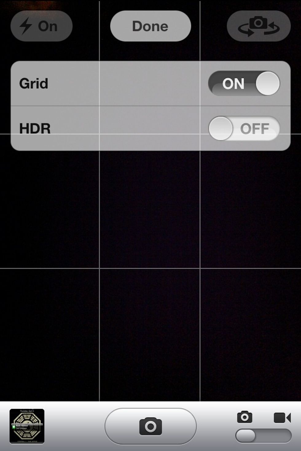 Tip 1) Keep your photos more in-line by hitting "Options" and turning on the Grid option.