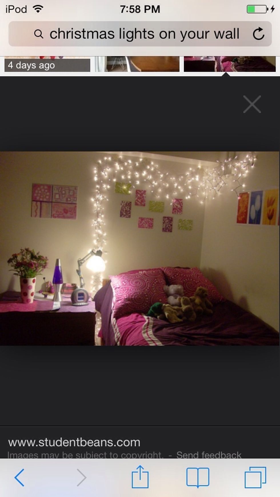 Tip 3- Add some sparkle!! Put some Christmas lights on your wall! They are not expensive at all! They also make your room sparkle. \u2728 One other thing about these lights you can leave them up all year!!