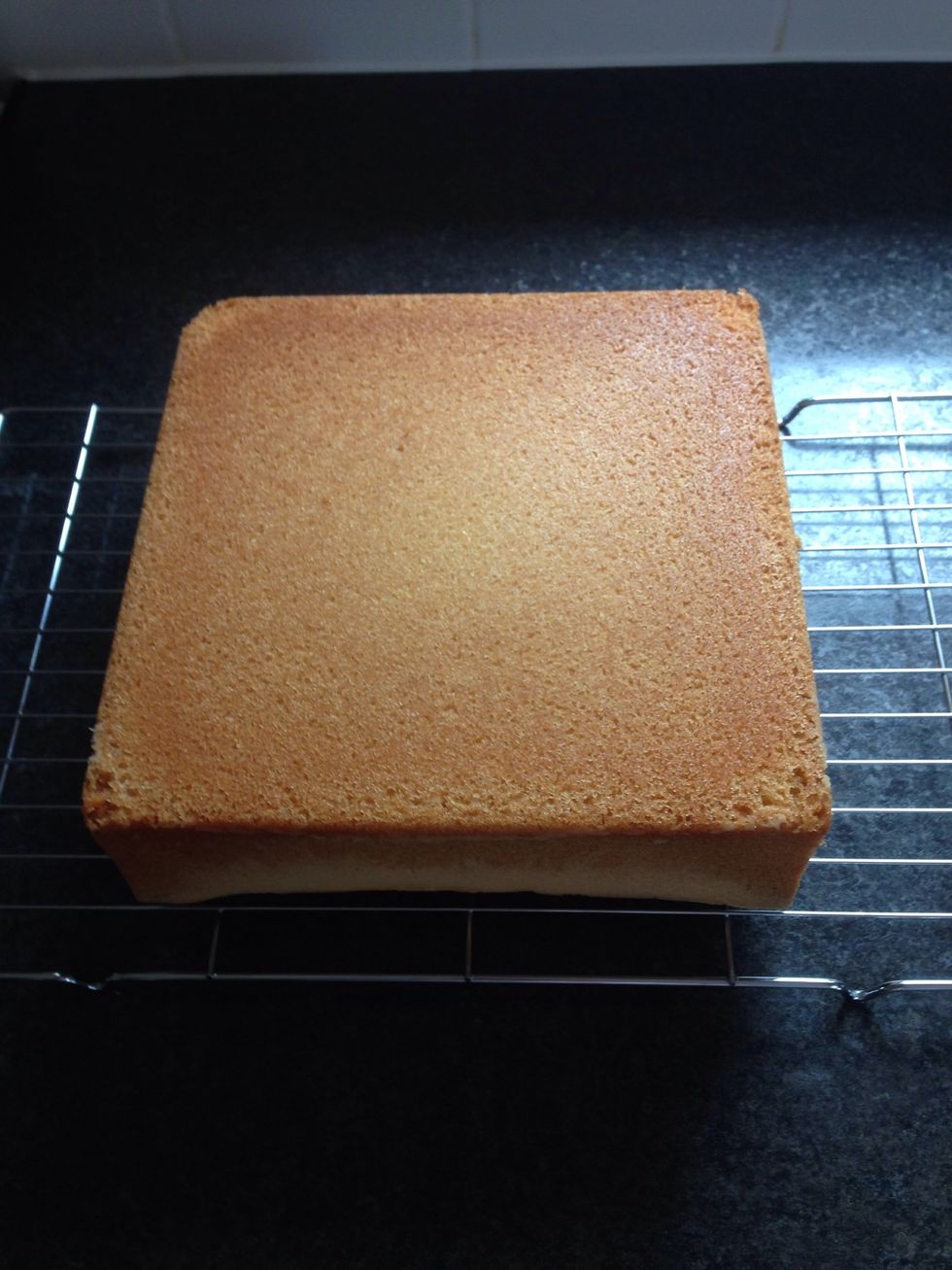 Tip cake out onto a cooling rack to cool completely before icing