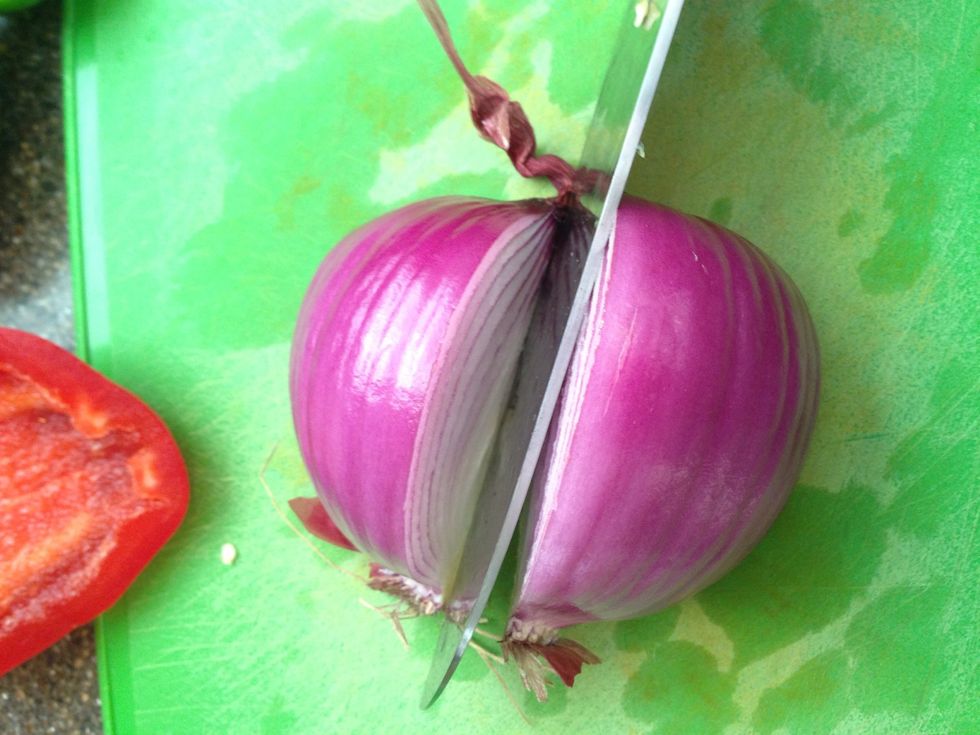 TIP: cutting through the root helps keep the onion intact while cooking