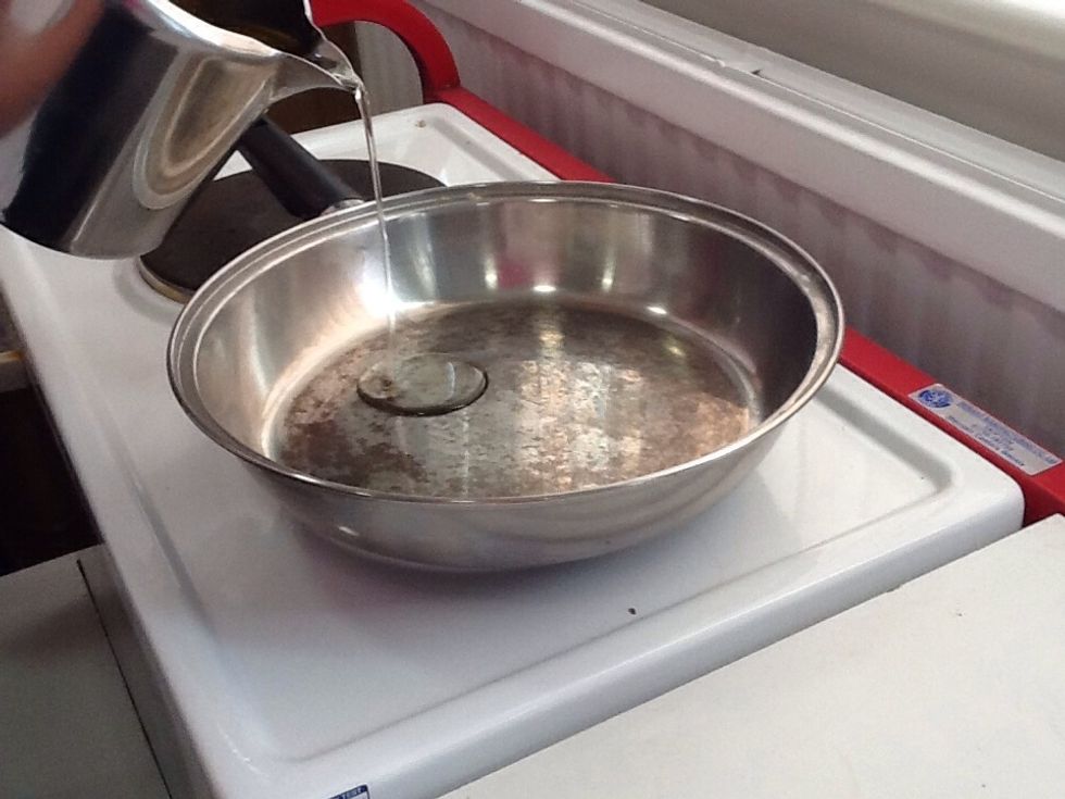 Tip oil in a pan