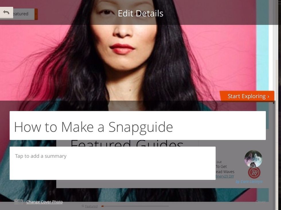 Title screen: you need to put a cover picture on.