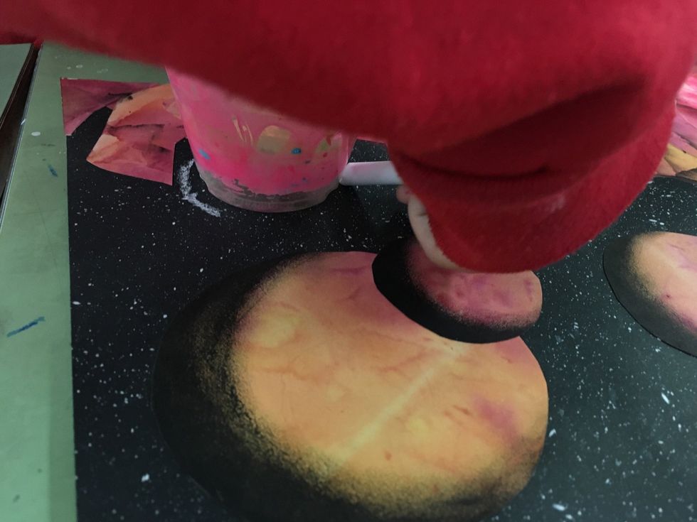 To add a dome for a city, place something circular in shape near the landscape and trace a portion of it.