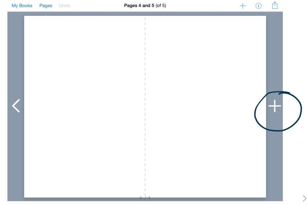 To add pages you simply press the add button                                                                                               But remember the book starts of with a few pages.