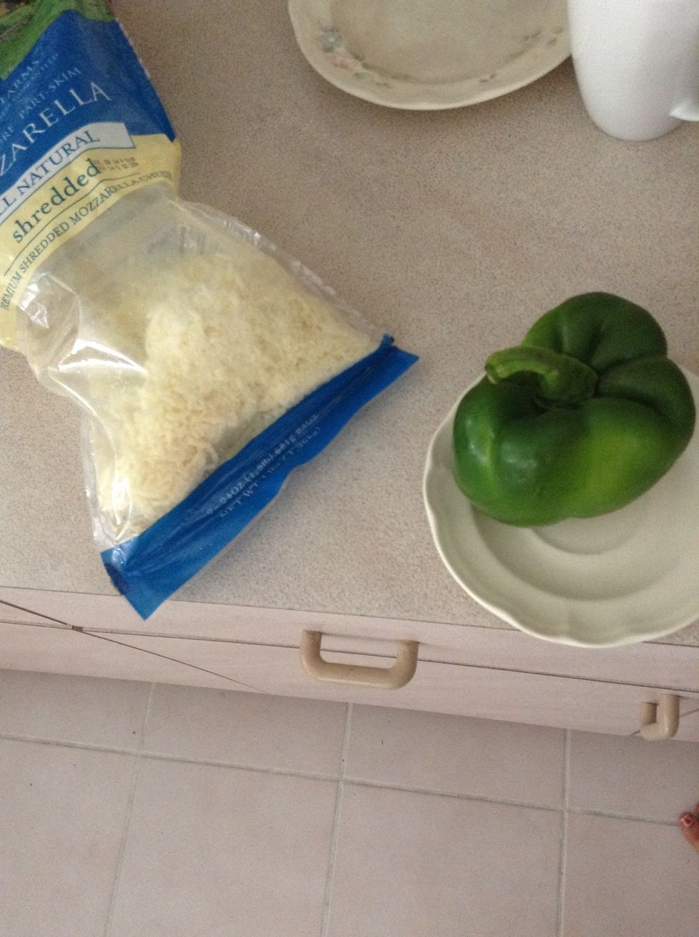 To add some flavor I grabbed a pepper and some cheese. For a little more taste grab some pepper and salt.