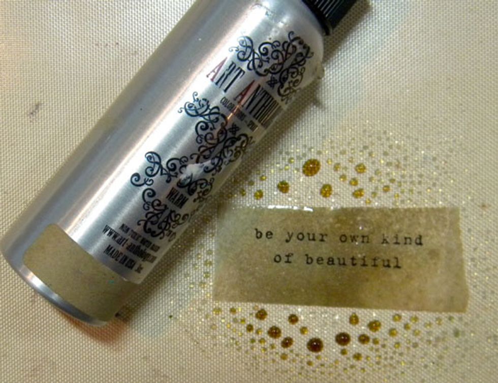 To age paper, spray with Warm or Sandcastle Colorations Spray and let dry.