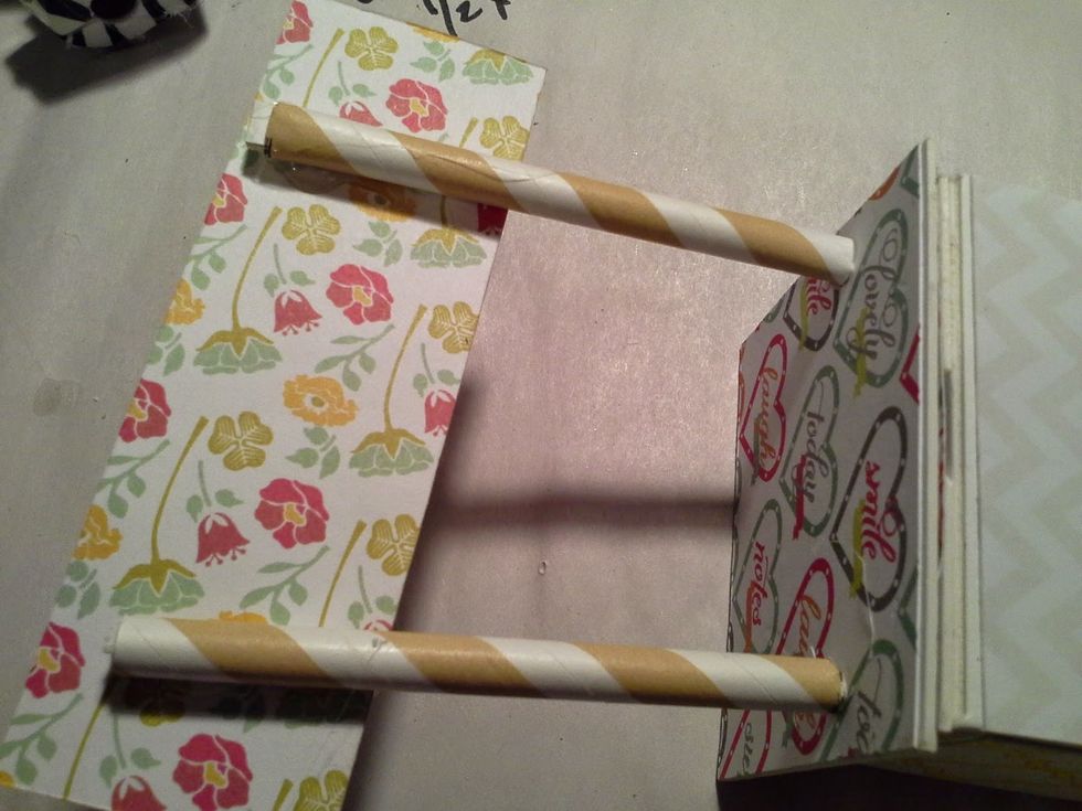 To attach poles, take a straw cut into 3 inch pieces. Cut a strip of light weight chip board 1/4 inch wide and slide down through straw on one end bend over at 1/2 inch.