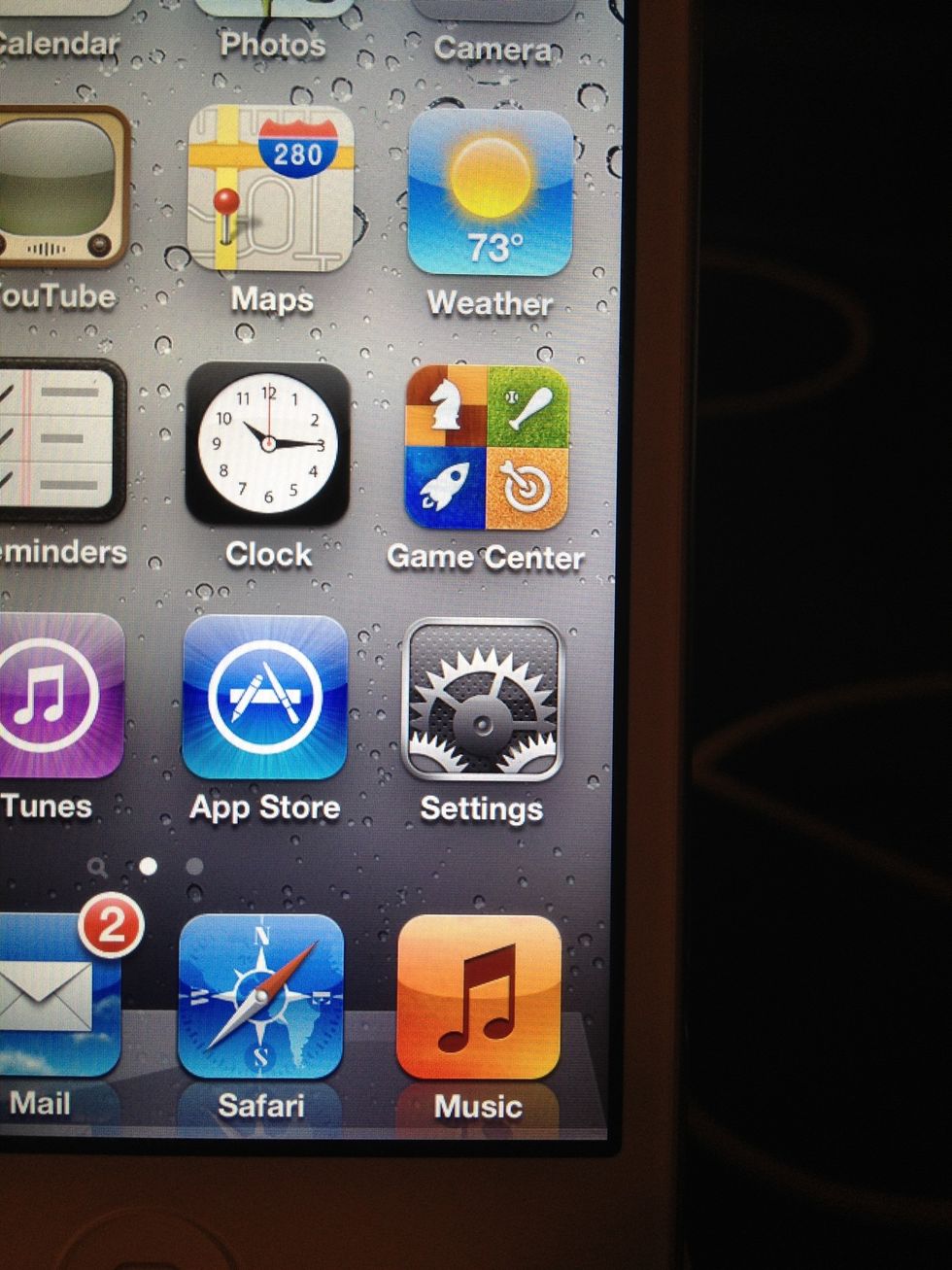 To back up to iCloud tap settings.
