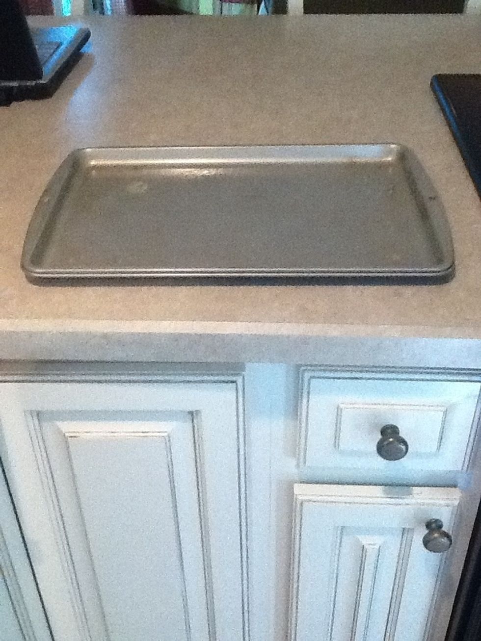 To begin, take a pan and set it on your kitchen counter. Gather your supplies.